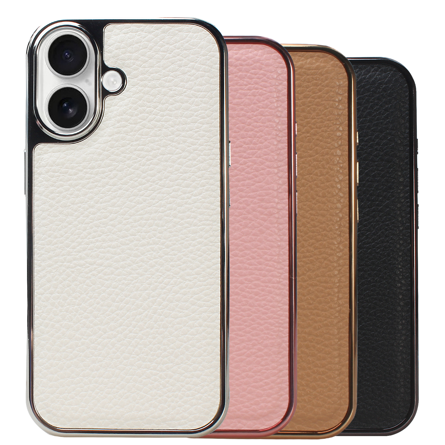 Triwood Tech PU leather phone case with metallic frame for OEM ODM manufacturing
