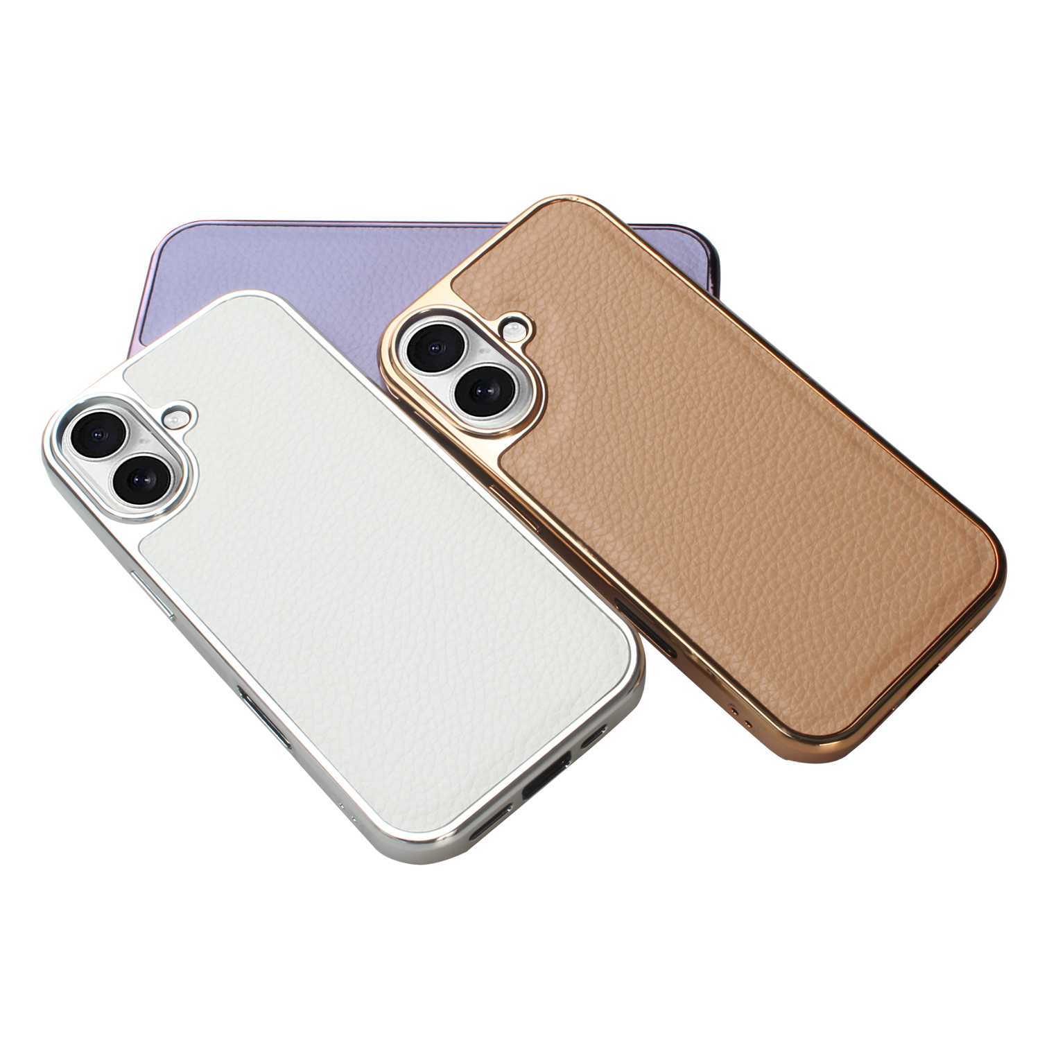 Triwood Tech PU leather phone case with metallic frame for OEM ODM manufacturing