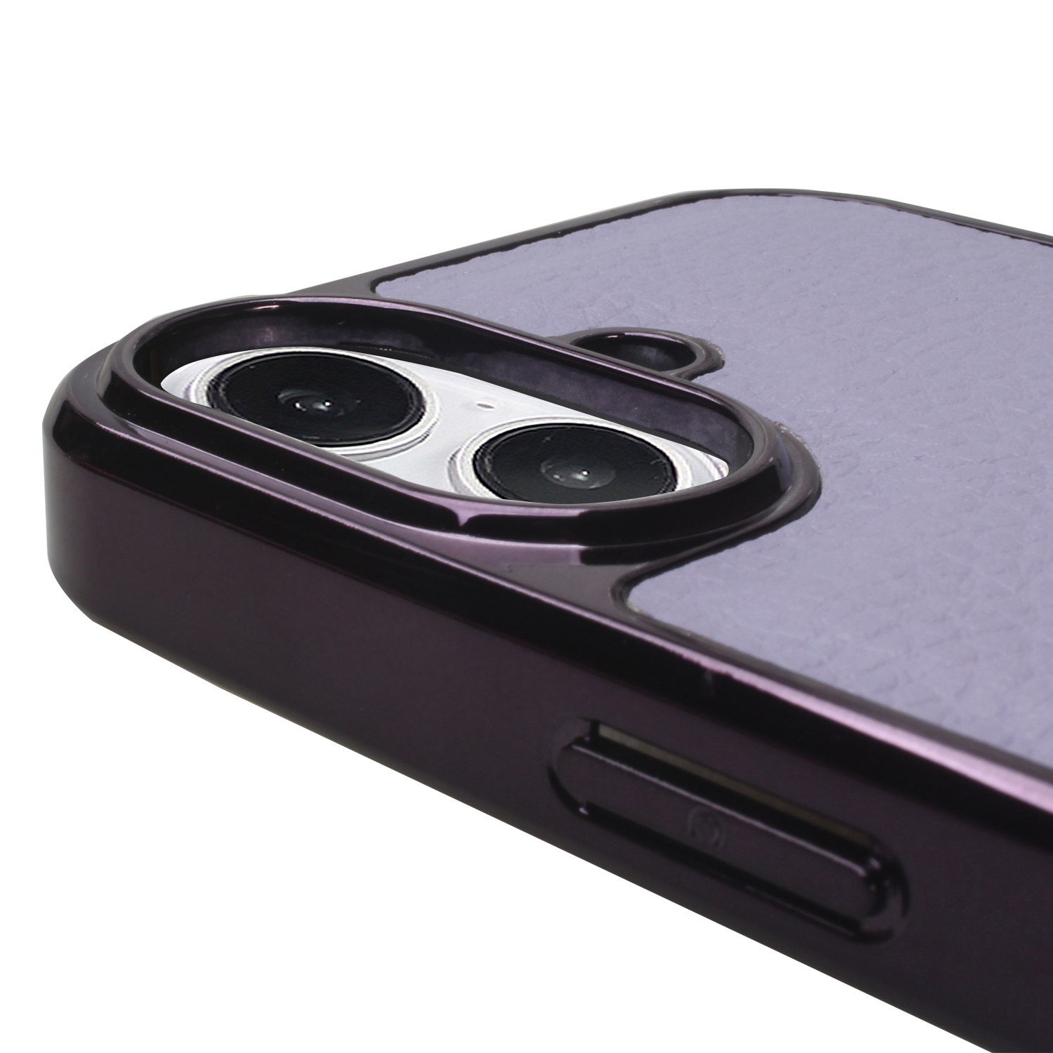PU Leather Phone Case with Metallic Frame